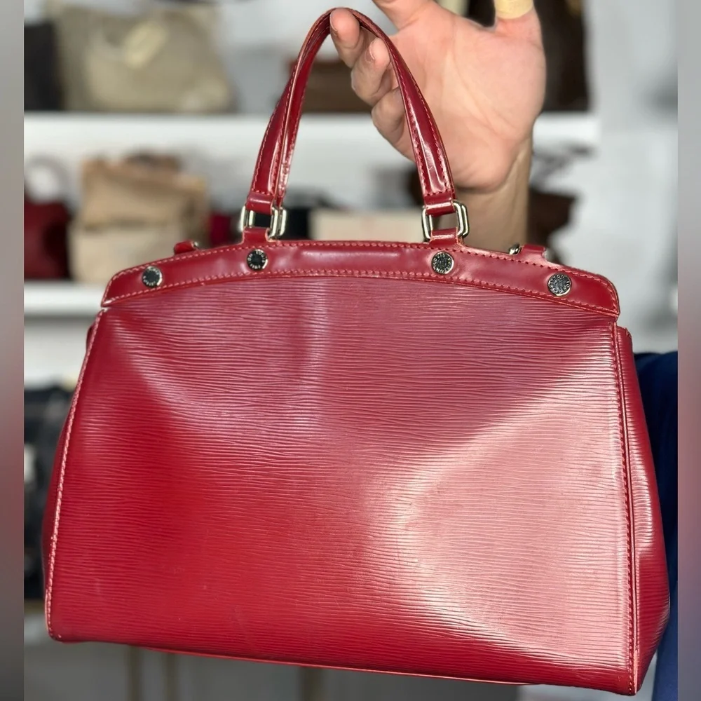 LV Red Epi Leather Zip Tote